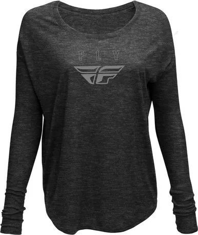 Fly Racing Women'S Logo L S Tee Dark Grey Heather