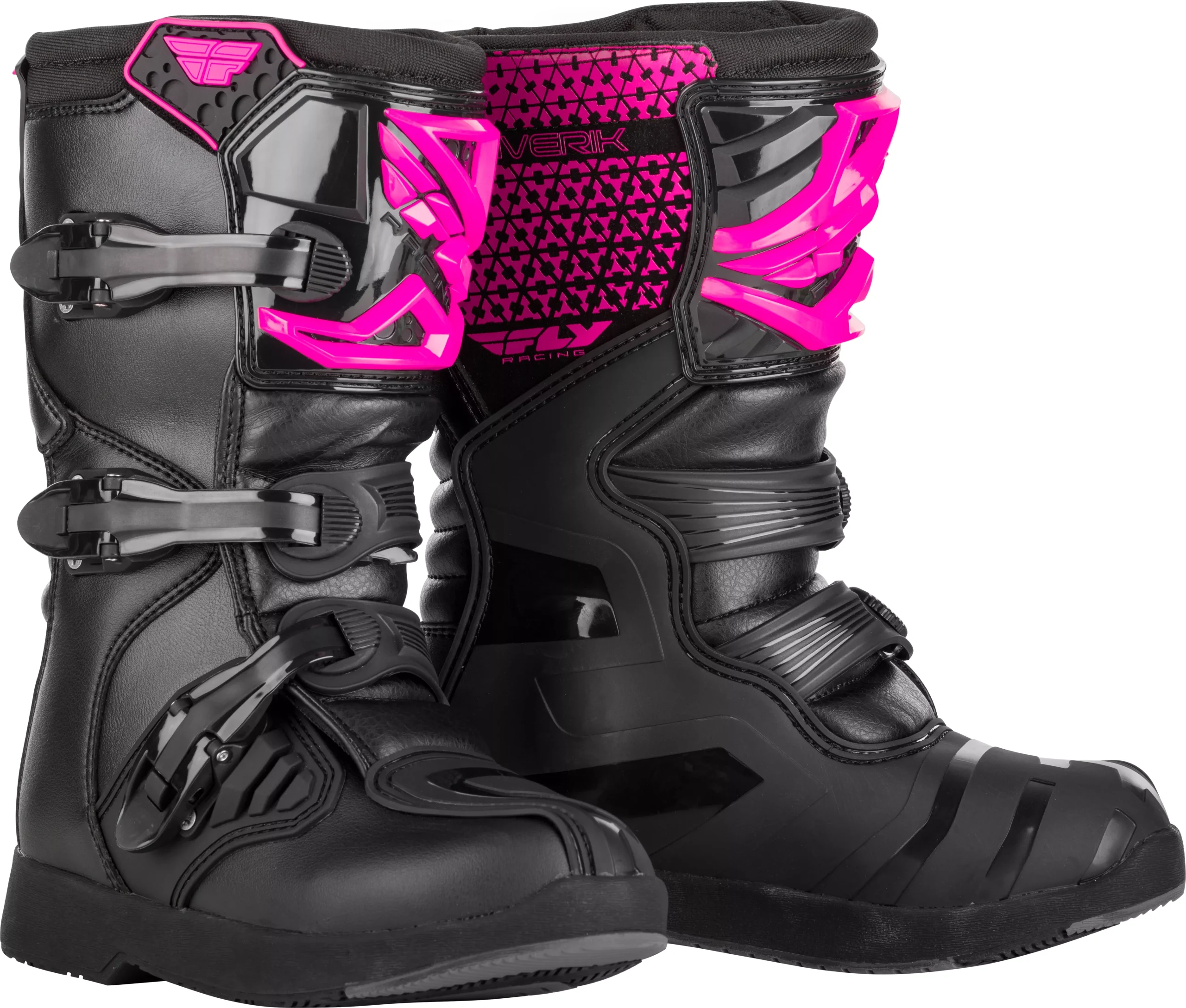Fly Racing Youth Maverik Boots Pink/Black Sz 02 364-67902