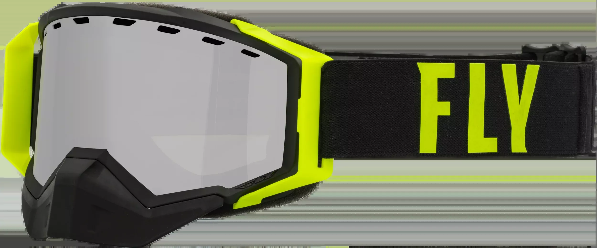 Fly Racing Zone Pro Snw Goggle Blk/Hi-Vis W/Silver Mir/Plrzd Smoke Lens 37-50335