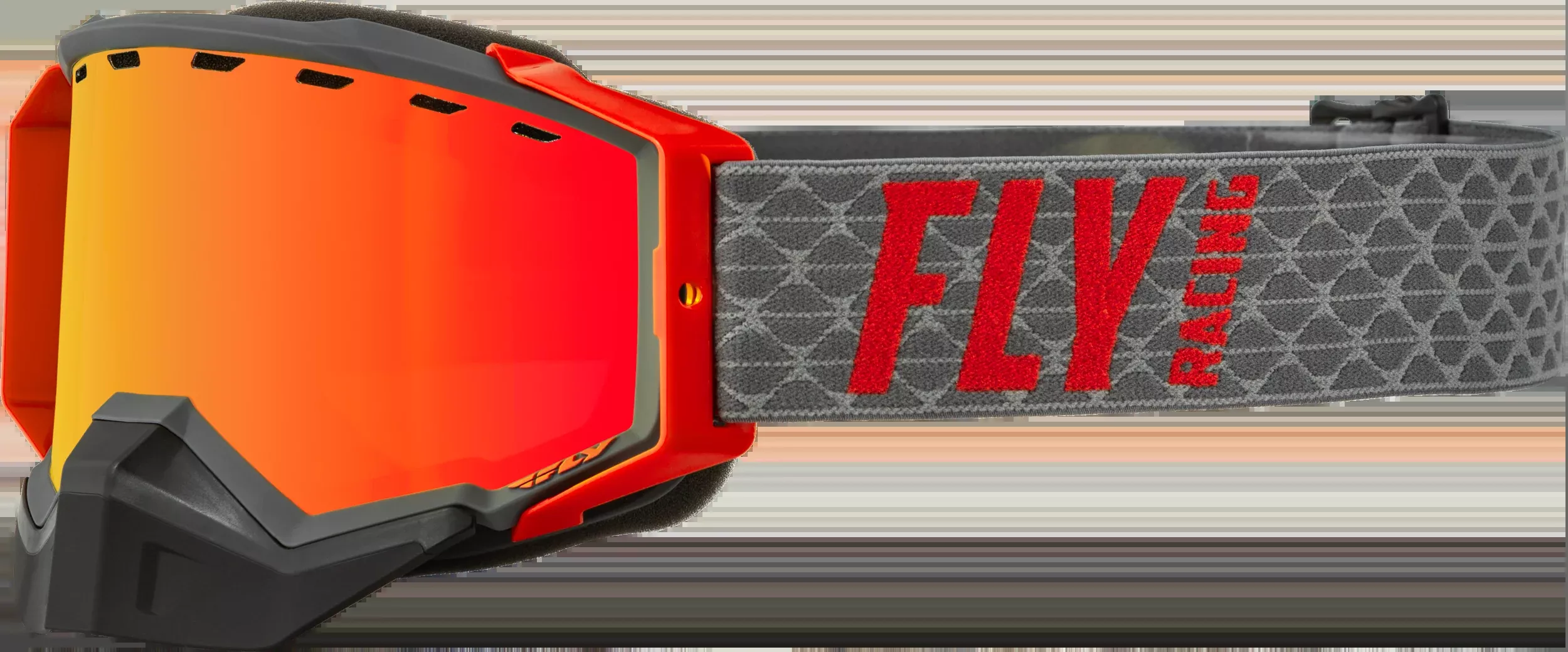 Fly Racing Zone Snow Goggle Grey/Red W/ Red Mirror/Amber Lens 37-50268