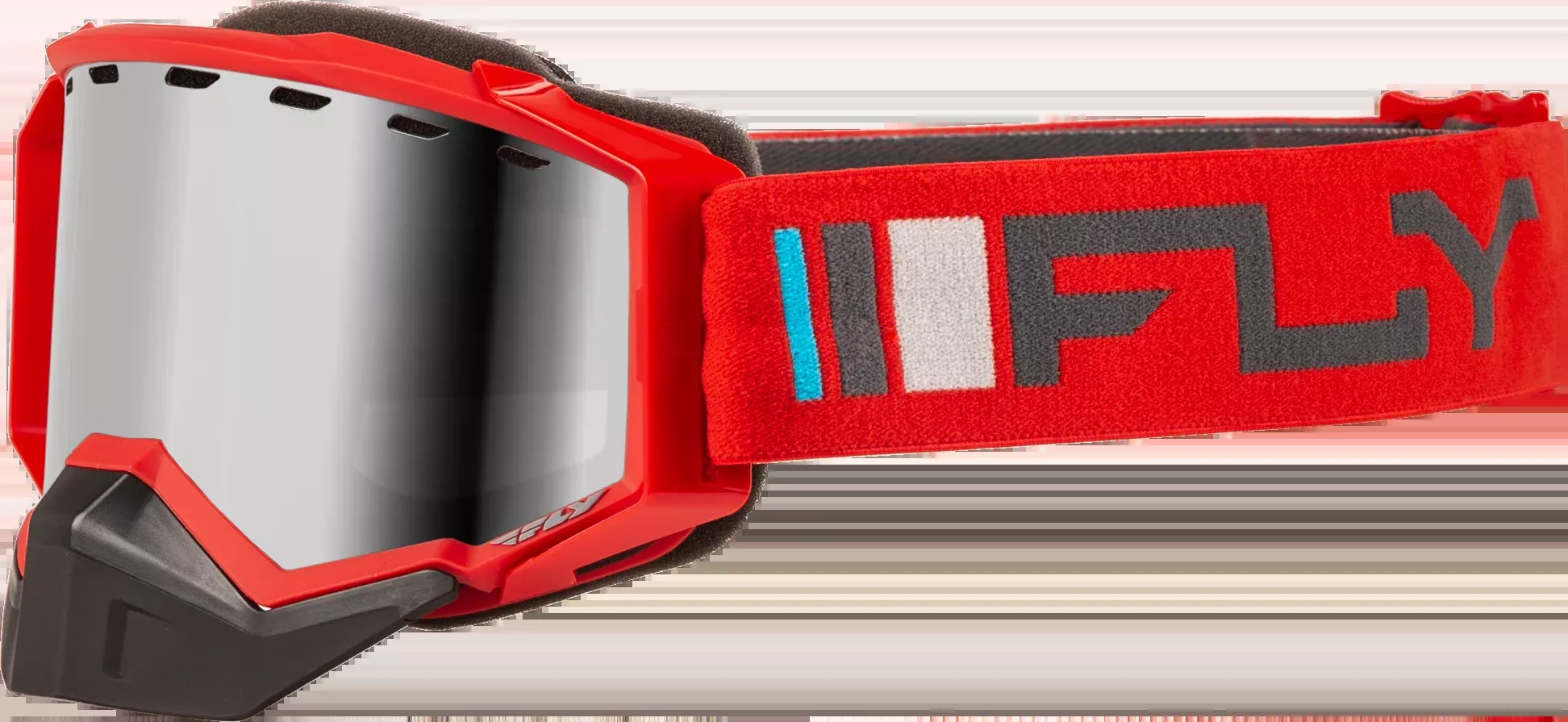 Fly Racing Zone Snow Goggle Red/Charcoal W/ Silver Mirror/Smoke Lens 37-50276