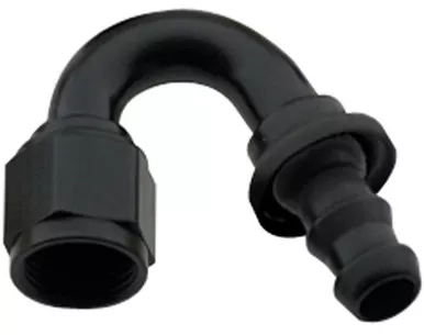 Fragola Hose Fitting #8 150 Deg Push Lock Black 215008-BL