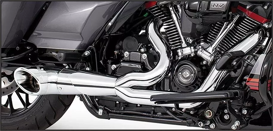 Freedom Performance 2-into-1 Turn Out Exhaust System for '17-Up Harley Davidson Touring Models -Chrome w/ Chrome Tip