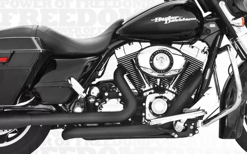 Freedom Performance Right Side Tuck & Under Headers for '95-08 FLHT/FLT -BlackDOES NOT INCLUDE MUFFLERS