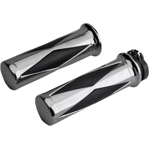 G2 Ergonomics Diamond Quick-Turn Handlebar Grips - Chrome/Black (17-0522-Q)
