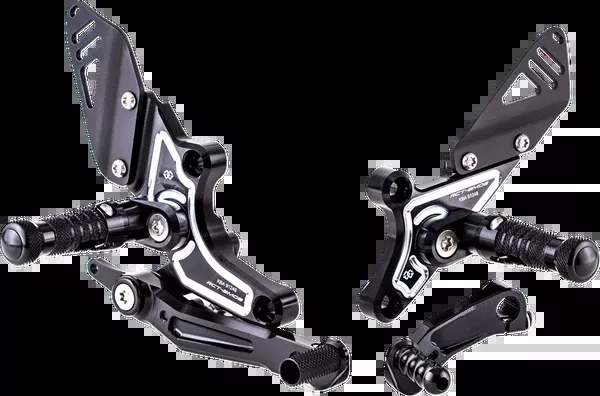 Gilles Tooling Adjustable Rearset – Black/Silver – BMW