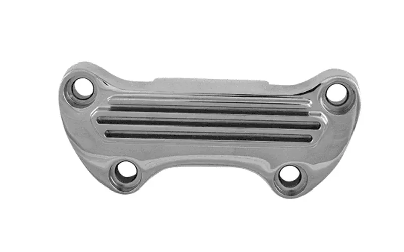 Hard Drive Handlebar Clampsfor '73-Up HD (except Springer Softail)- Chrome, Finned Clamp w/out Skirt