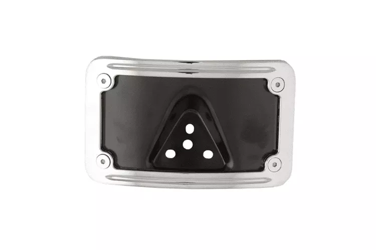 Hard Drive License Plate Frame for All H-D Models w/ Standard 3-Bolt Bracket Horizontal, Curved-Rear Mount -Each