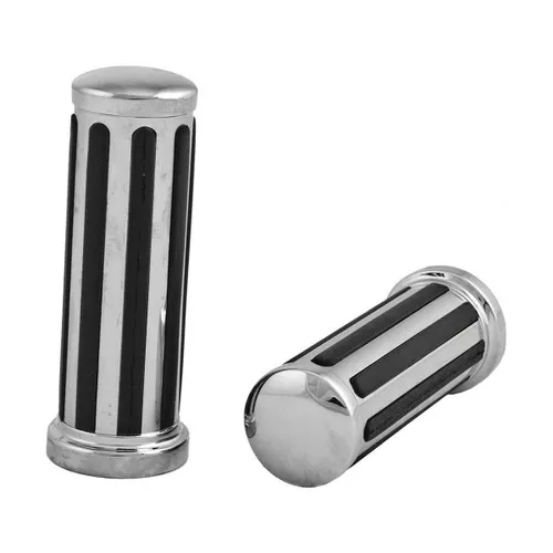 HardDrive Rail Smooth Chrome Custom Handlebar Grips (17-0513)