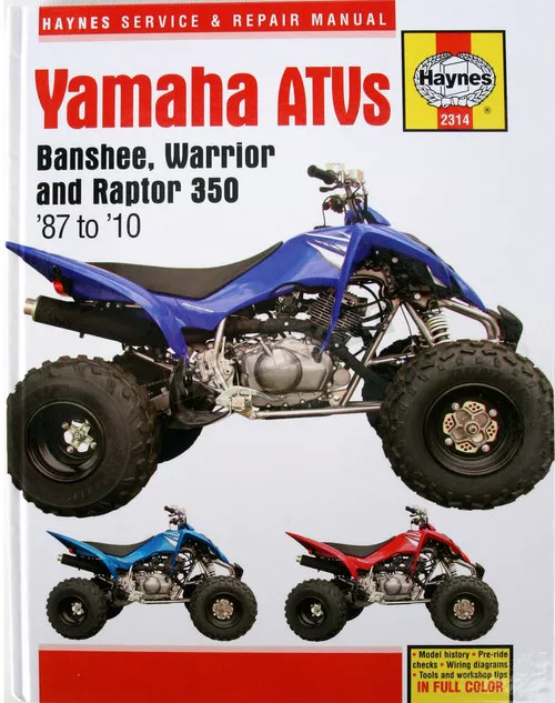 Haynes Repair/Service Manual for '87-10 350cc Banshee/Warrior/Raptor (M2314)