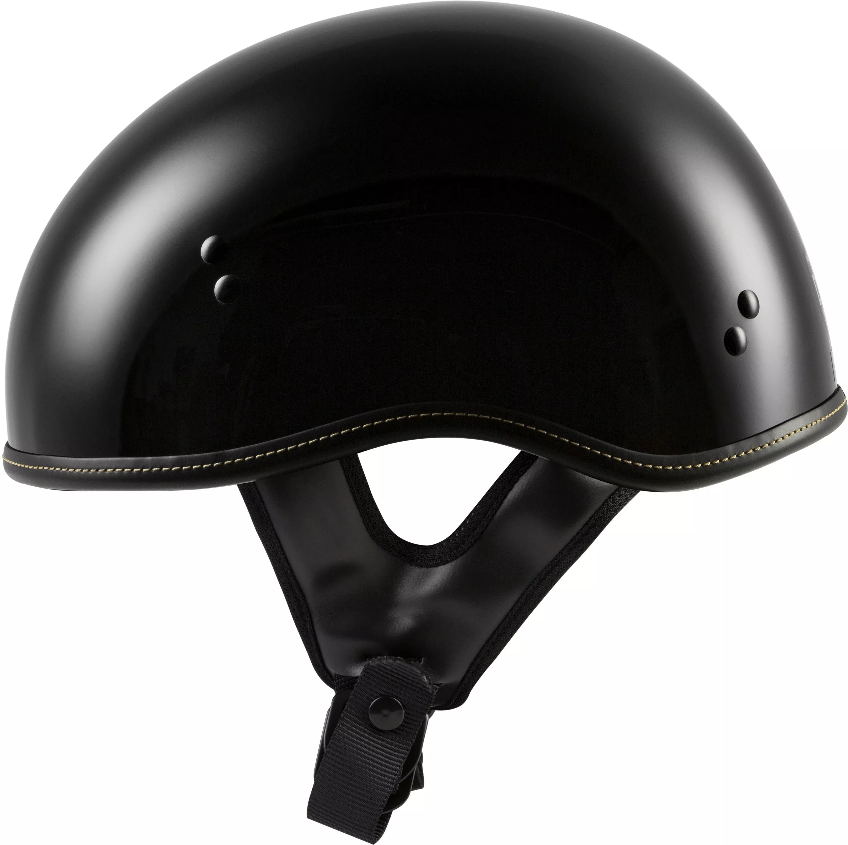 Highway 21 Gloss Black .357 Half Helmet DOT Harley Style Motorcycle (XS-2XL) NEW