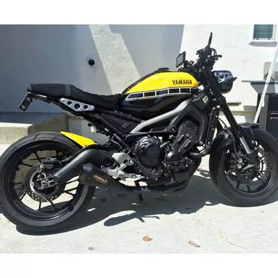 Hindle Yamaha XSR900 16-19 EVO Megaphone System Black w/Black End Cap