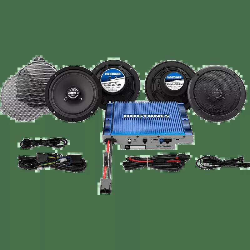 Hogtunes 300 Watt 4 Channel Amp With G4 Front/Rear Speakers