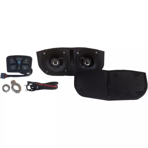 Hogtunes Bluetooth-Enabled Speaker System Kit for Memphis Shades Batwing Fairings