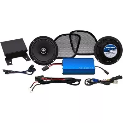 Hogtunes Complete 225 Watt Front Amp & GEN4 6.5" Speaker Harley FLTR 15-Up