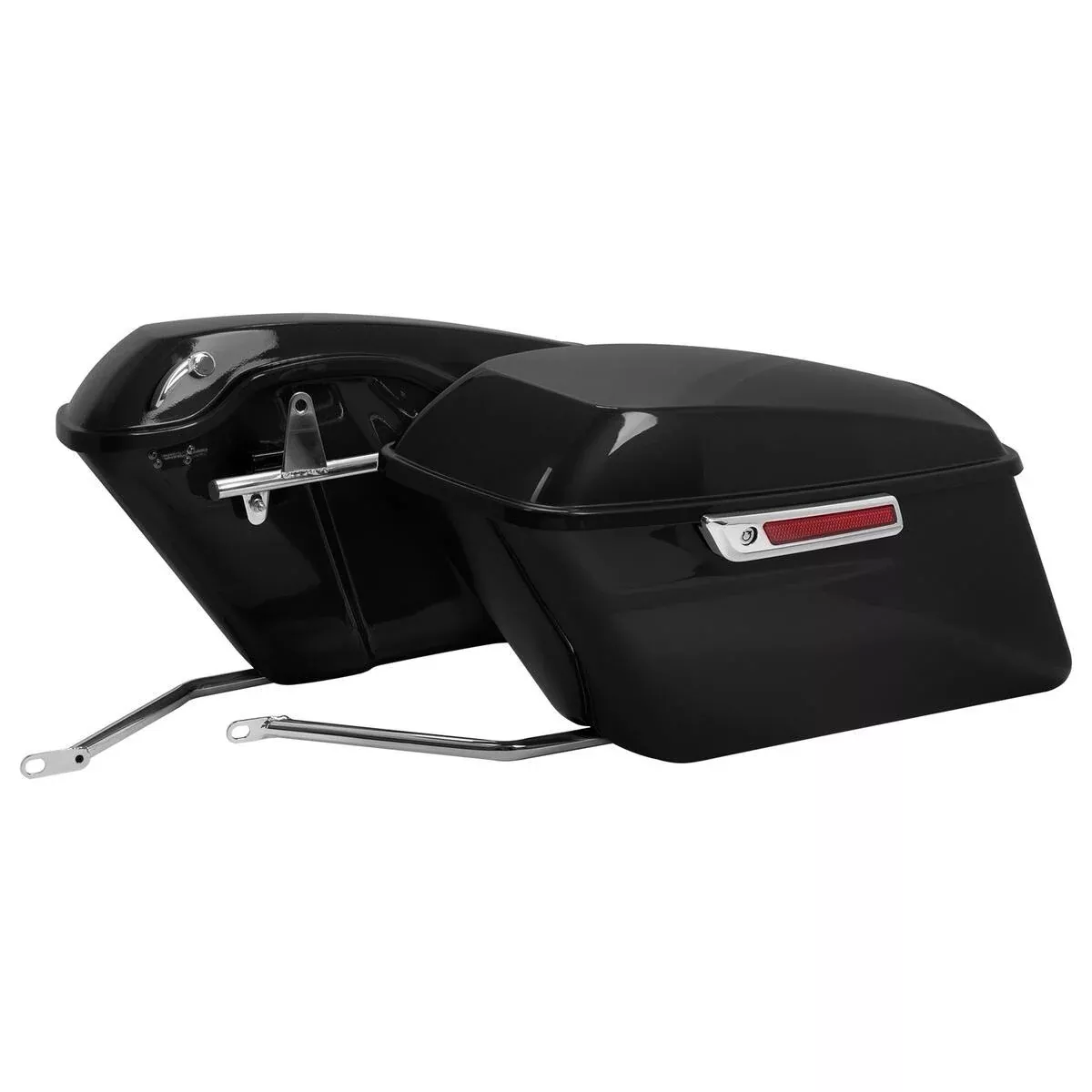 Hogworkz HW167218 Chrome Standard Saddlebag Conversion Kit Harley Softail 84-17