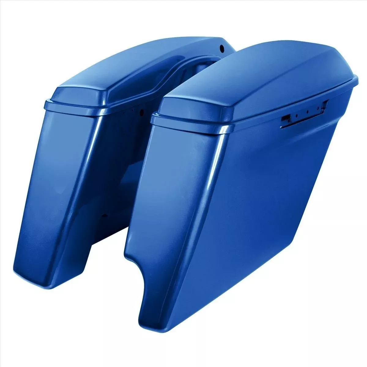 HogWorkz Superior Blue 2-into-1 4" Stretched Saddlebags Harley 14-20 HW151206