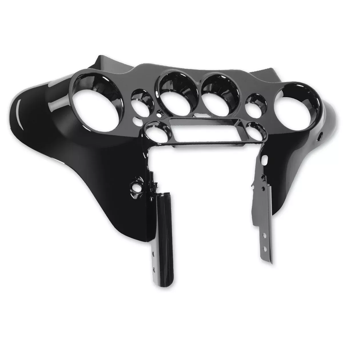 Hogworkz Vivid Black Front Inner Speedometer Cowl Fairing Harley Batwing 96-13