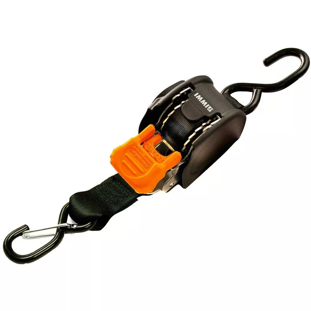 IMMI CargoBuckle F111640 Mini G3 Retractable Ratchet Tie-Down Dual S-Hooks Pair