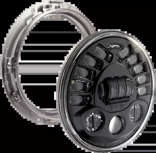 J.W. Speaker Adaptive 2 LED Headlight – 7″ With Mount – Black