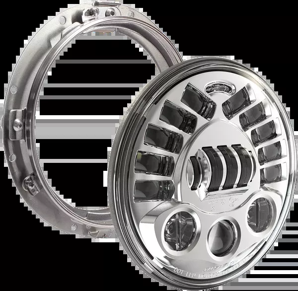 J.W. Speaker Adaptive 2 LED Headlight – 7″ With Mount – Chrome