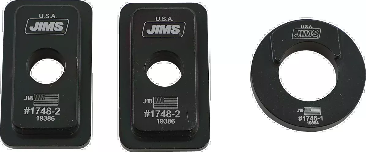 Jims Black Rear Motorcycle Axle Lockdown Adjuster Kit 83-01 Harley Touring FXR