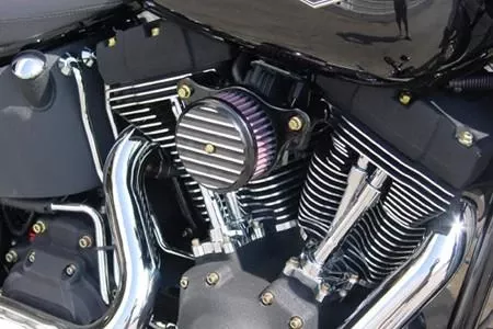 Joker Machine High Performance Air Cleaner Kit for ’07-21 Harley Davidson XL Models w/ EFI – Finned Black