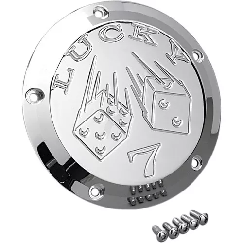 Joker Machine Lucky 7 Derby Cover for for 1999-2018 Harley Big Twin - Chrome