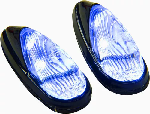 K&S Blue LED Flush-Mount Black Mini Marker LIghts w/Adhesive Mount (25-9530)