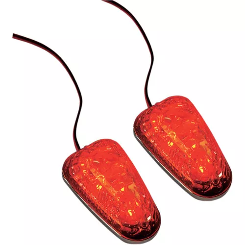 K&S Chrome w/Red Triangular LED Marker Lights (25-9701)