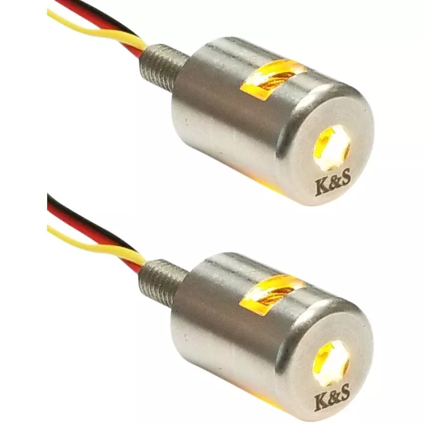 K&S Technologies 25-9185 Amber LED Three-Beam License Plate Bolt Lights Harley