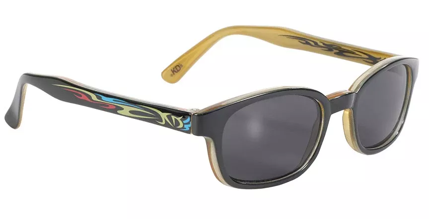 KD's Original 1 Pair 5400 Primal Black Smoke Lens Old School Biker Sunglasses