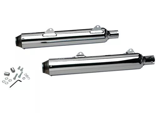 Kerker Mikuni PAT Core Chrome Slip-On Exhaust Mufflers (128-78035)
