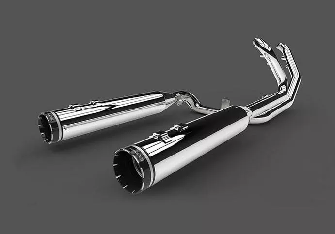 Khrome Werks 2-into-2 Performance Exhaust for Harley Davidson Touring Models 2017-Up - Chrome w Black Tracer Billet Tip