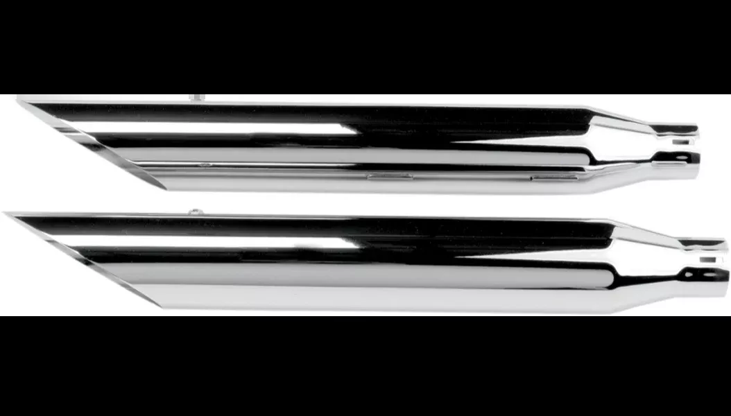 Khrome Werks 3" HP-Plus Chrome Slash Cut Slip on Mufflers Harley FXS FLSTC 07-17