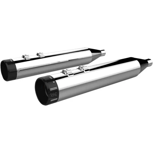 Khrome Werks 4.50" HP-Plus Slip-On Mufflers for 1995-2016 Harley Touring - Chrome / Black Klassic Tip