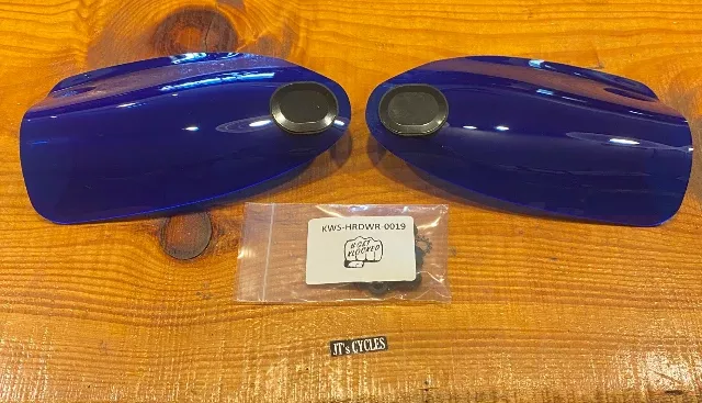 Klock Werks Flare Blue Hand Guards for 1982-2025 Harley Davidson Cable Clutch