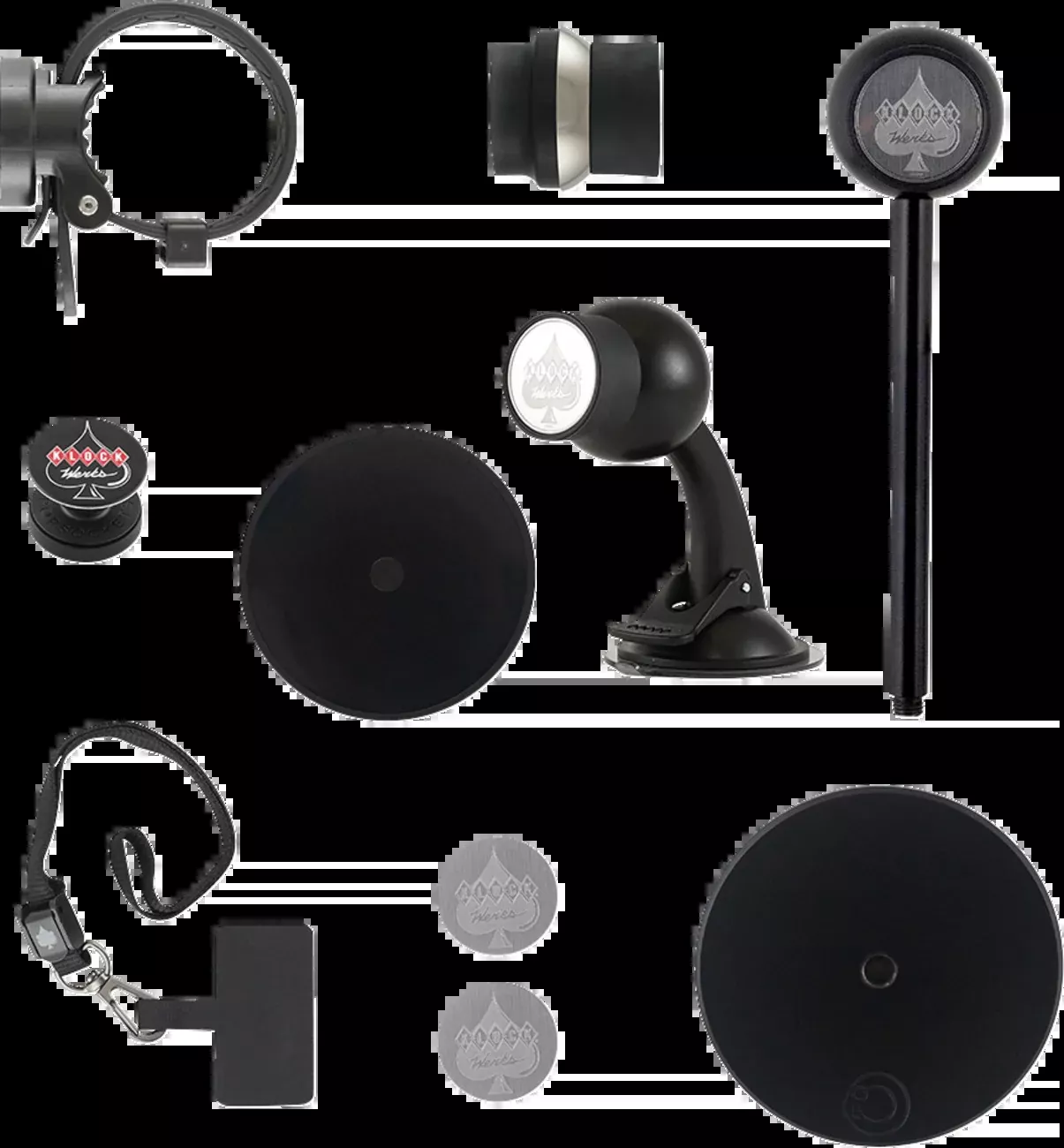 Klock Werks iOmounts Essentials Collection Universal Phone Mount Adapter Kit