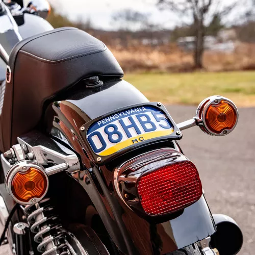 Kruesi Originals Lay Down License Plate Mount for Harley*