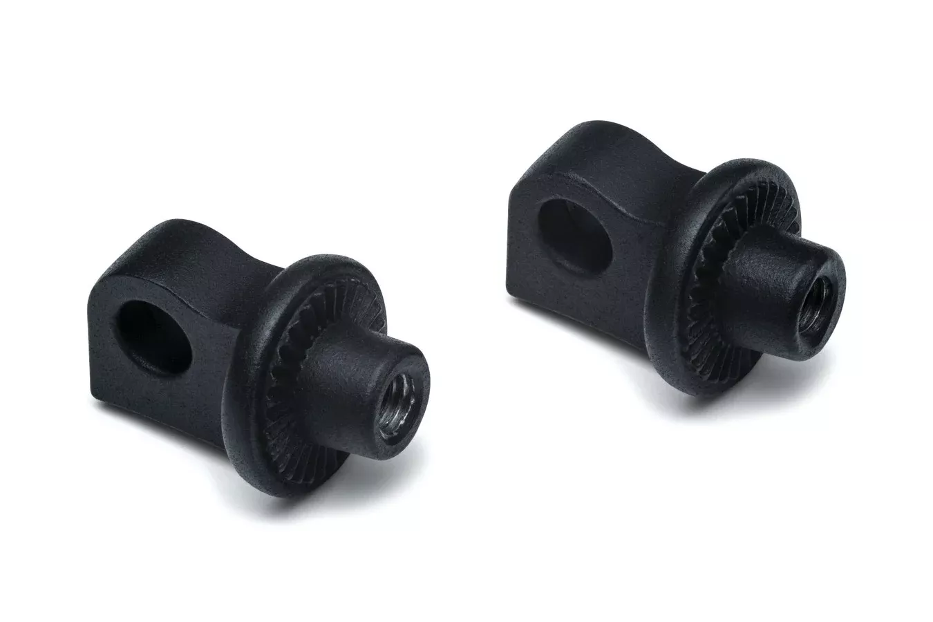 Kuryakyn 6775 Adjustable Stop Splined Peg Adapters Black Harley