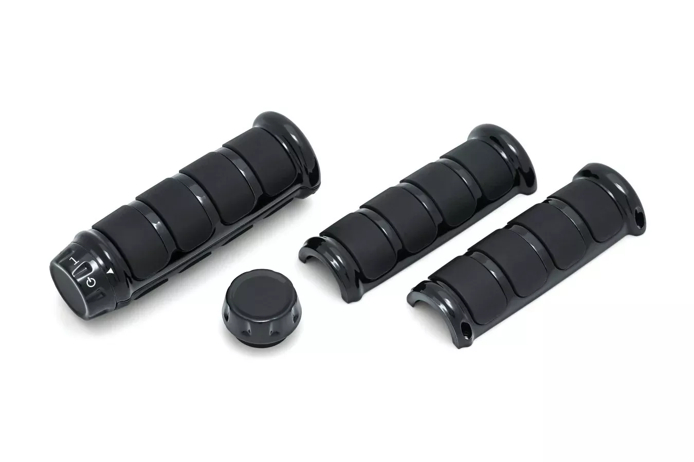 Kuryakyn 6781 ISO Handlebars Grips Black Harley w/ Heated Grips FLHT/R 08-20