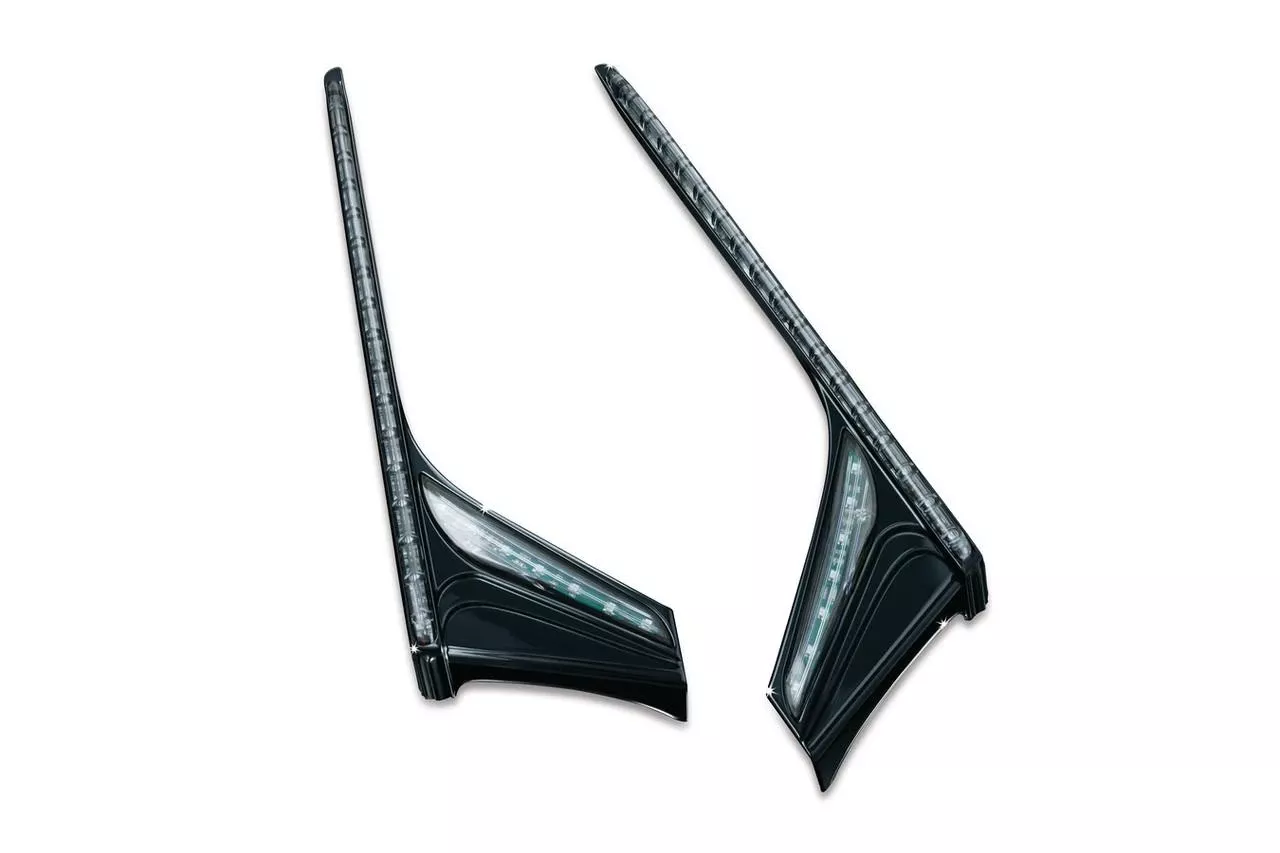 Kuryakyn Gloss Black L.E.D. Vertical Rear Light Strips with Smoke Lenses for '12-17 GL1800 & F6B Models - Pair