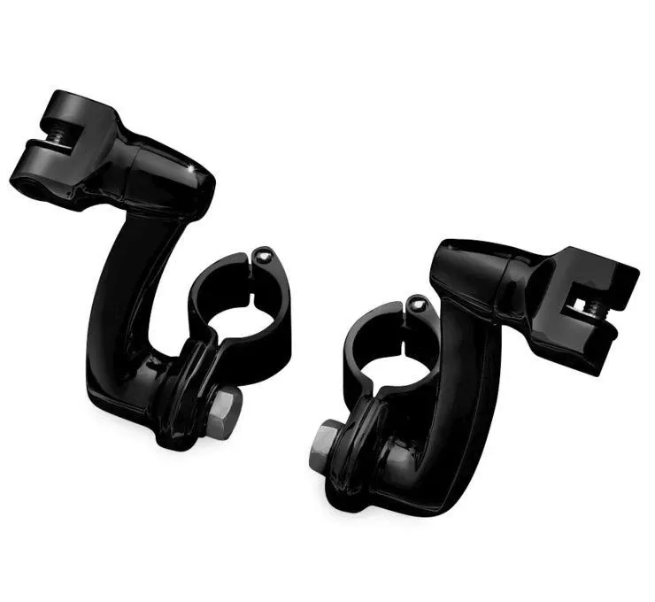 Kuryakyn Highway Peg Mounts Longhorn Offsets w/ 1.25" Clamps -Black