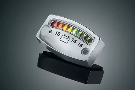 Kuryakyn L.E.D. Battery Gauge Fits 12Volt Electrical Systems -Chrome
