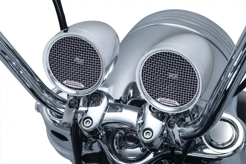 Kuryakyn Road Thunder Speaker Pods and Bluetooth Audio Controller by MTX- Chrome