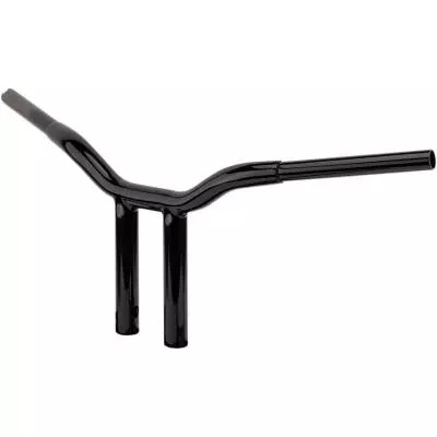 La Choppers 1 1/4″ Kage Fighter T-Bars, 8″ Straight Riser Gloss Black