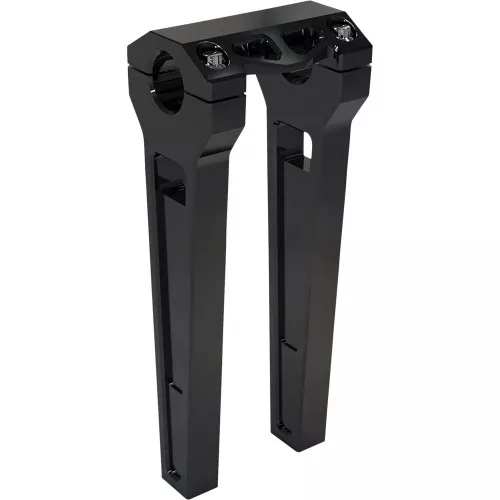LA Choppers 10" Straight Performance Risers & Top Clamp- Black