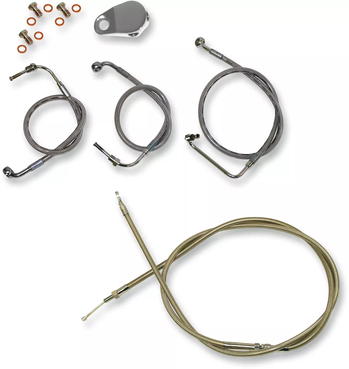 La Choppers 12"-14" Ape Hanger NO ABS Handlebar Cable Kit 2008-13 Harley Touring