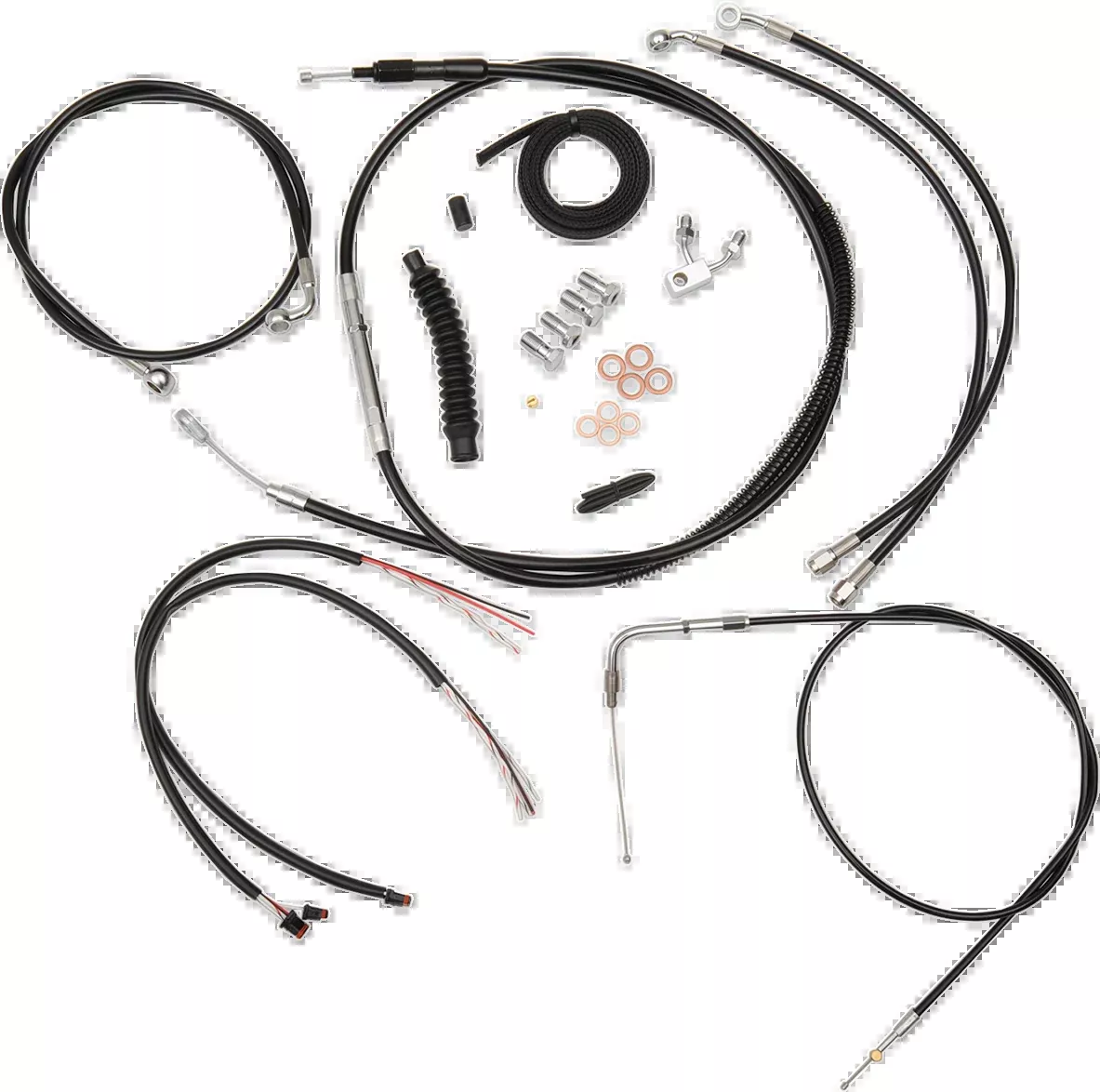 La Choppers 18-20" Ape Hanger ABS Black Handlebar Cable Kit 11-14 Harley Softail