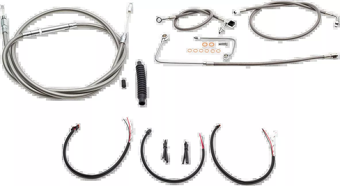 La Choppers ABS Braided 12"-14" Ape Handlebar Cable Kit 2016-2017 Harley Softail